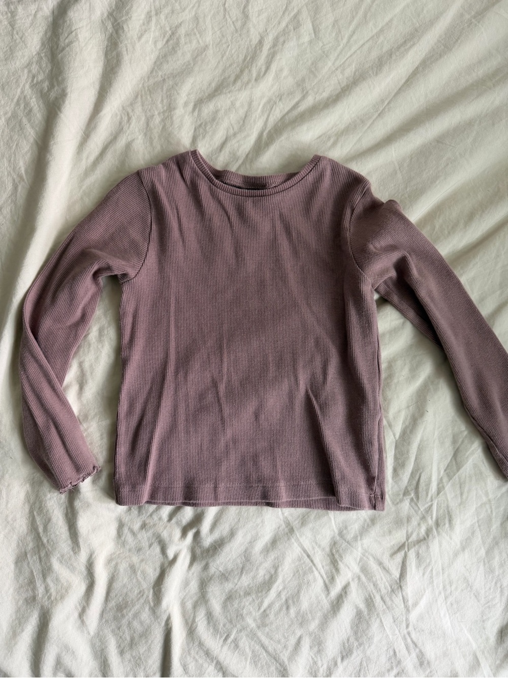 Zara Kids Long Sleeve Ribbed Top - Dusty Purple
